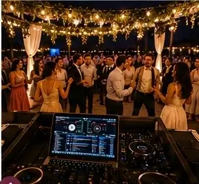Düğün DJ performansı ve dans pisti